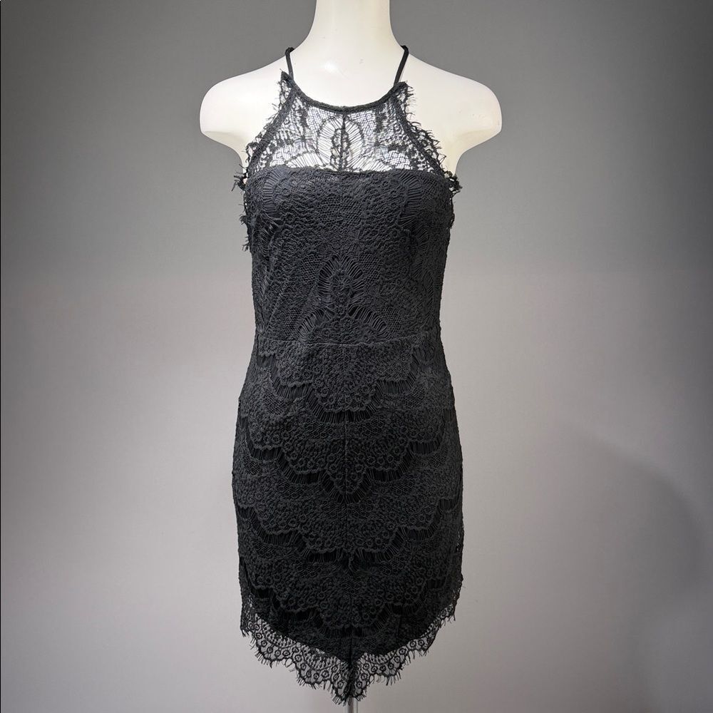 Free People Black Lace Mini Dress (rack 9)